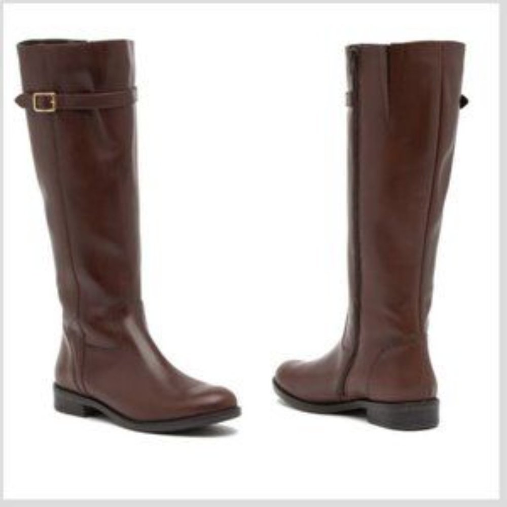ITALIAN SHOEMAKERS Brown Leather Tall Riding Boots 6.5